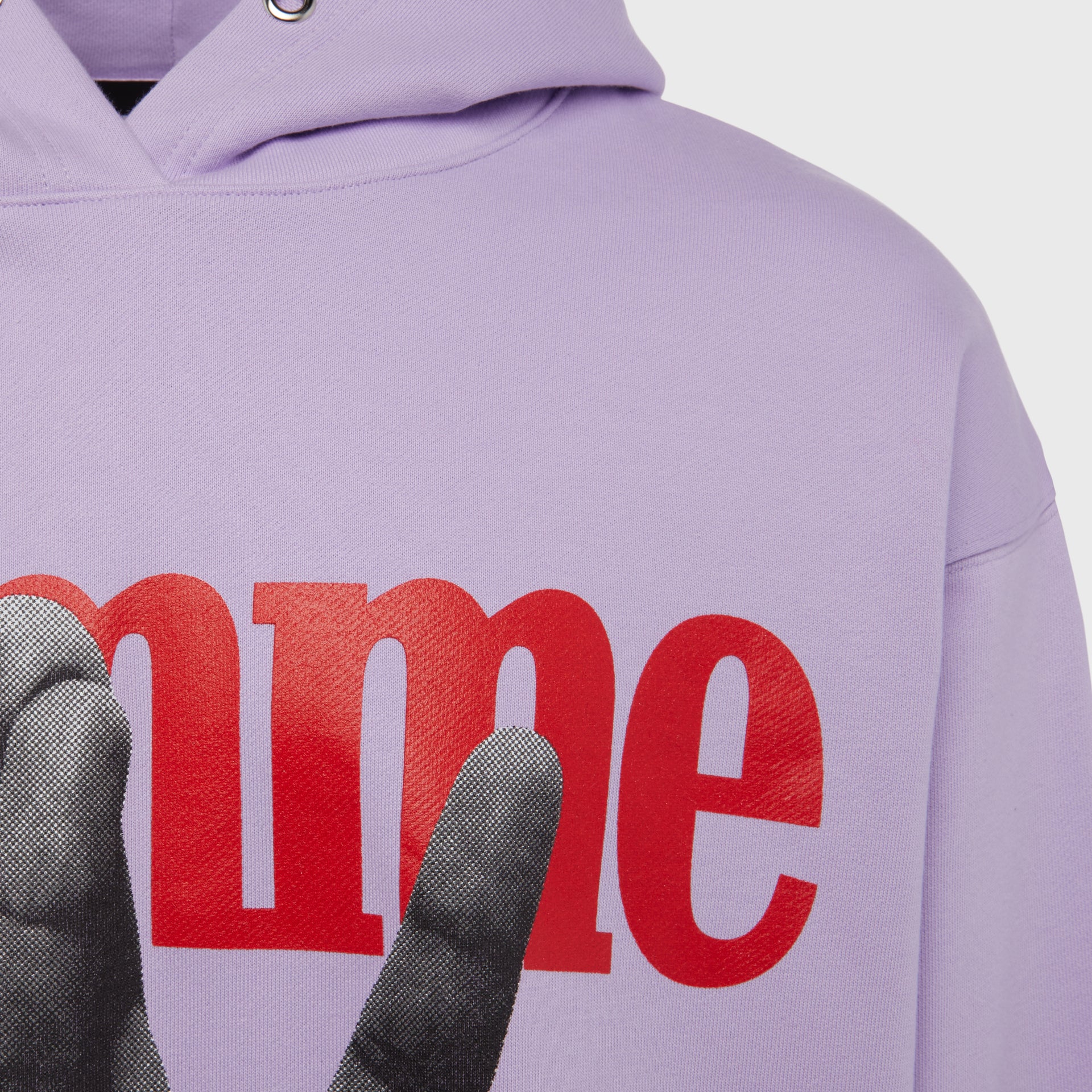 Twisted Fingers Hoodie Lavender with Red and Cream - Image 3