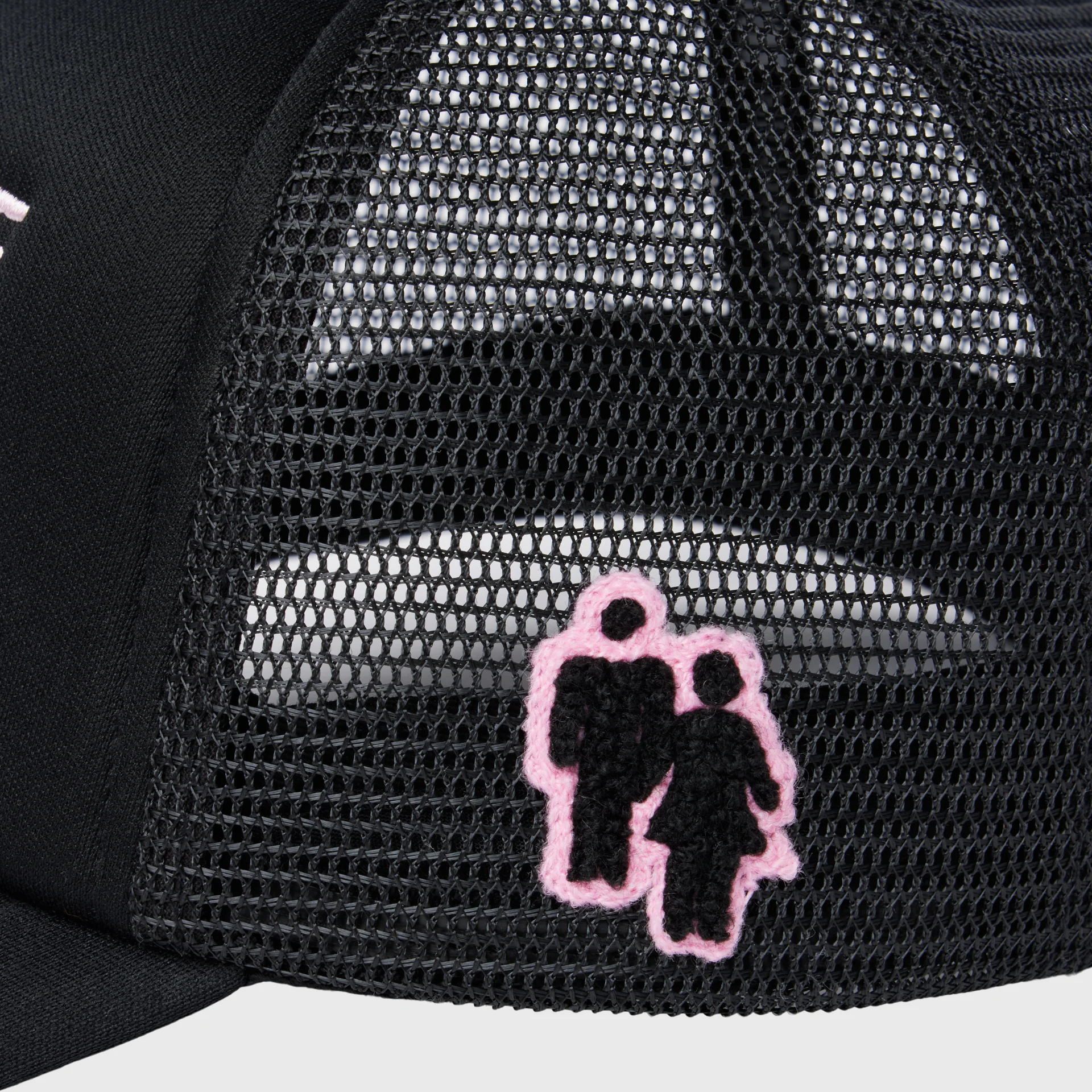 Fake Love Trucker Hat Black and Pink - Image 4