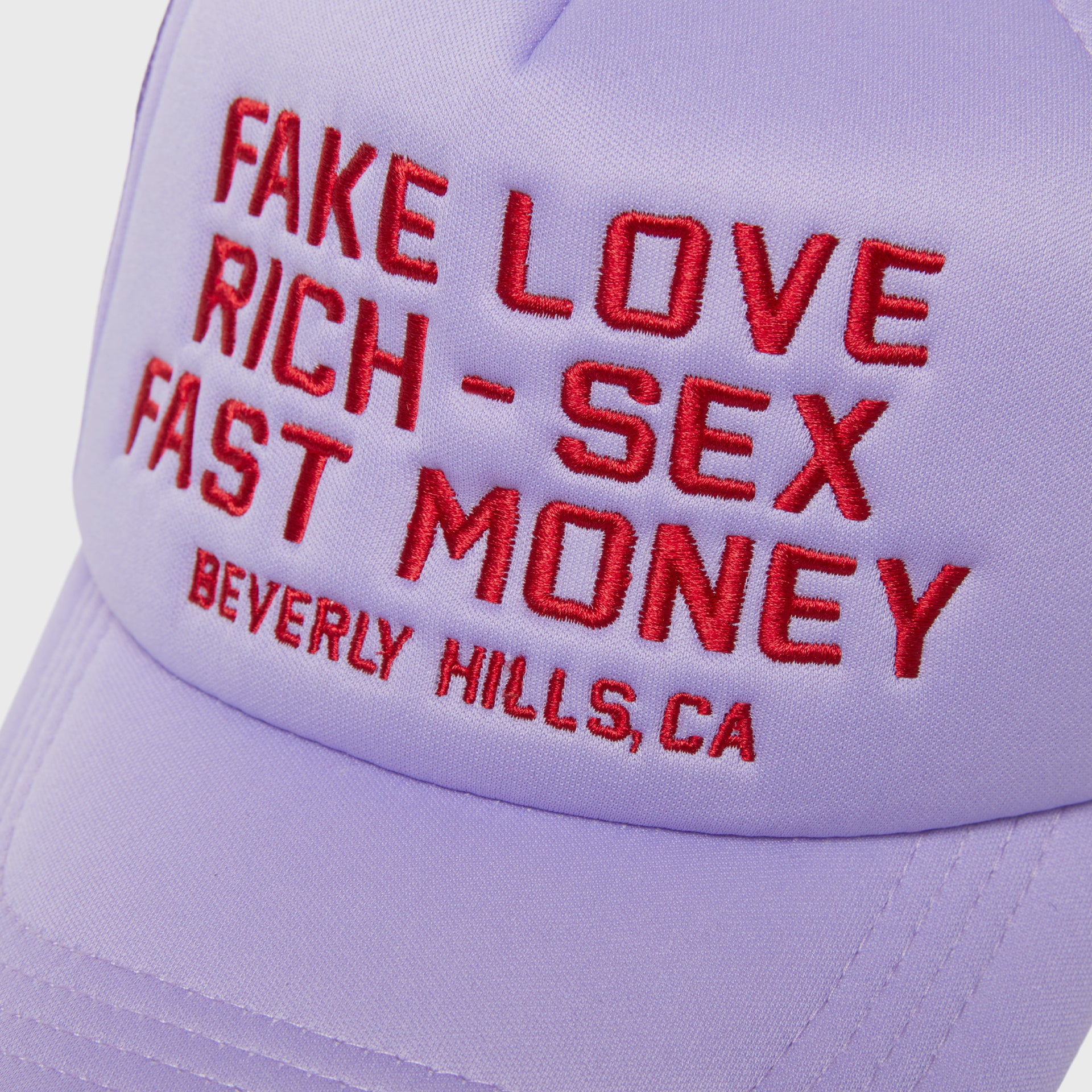 Fake Love Trucker Hat Lavender - Image 4