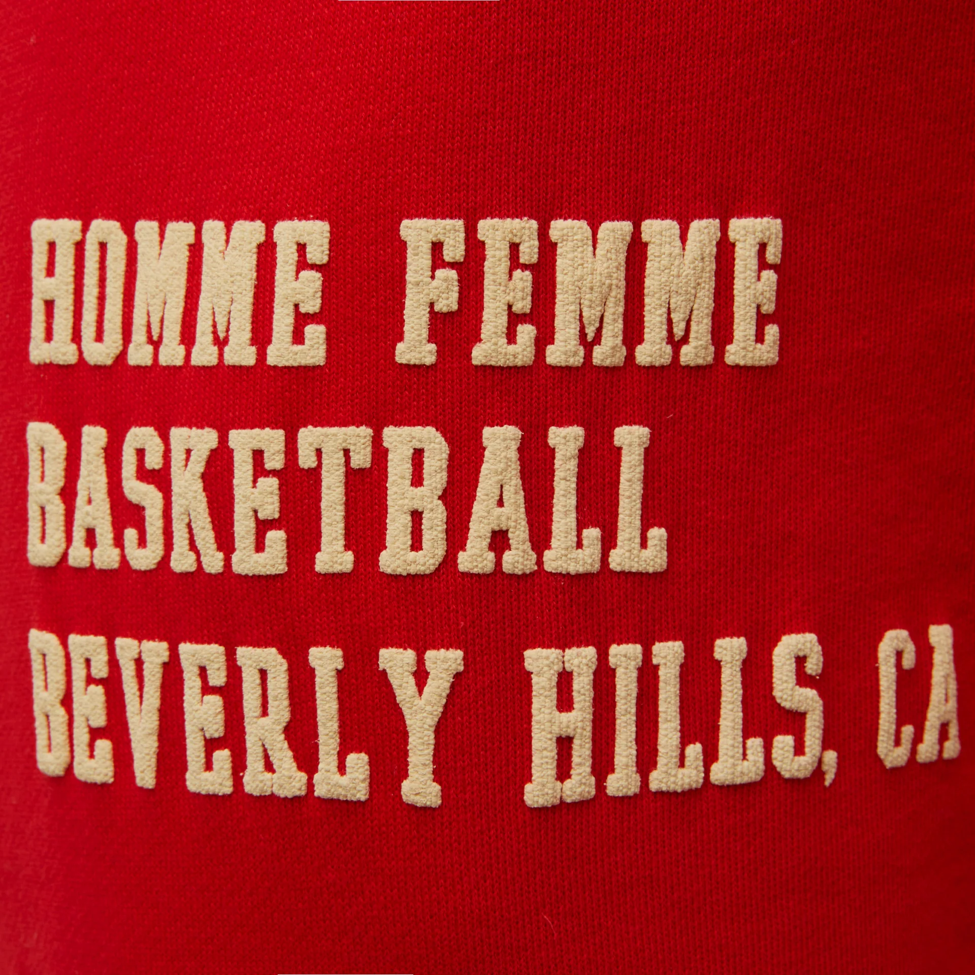 Homme Femme Basketball Sweats Red - Image 3