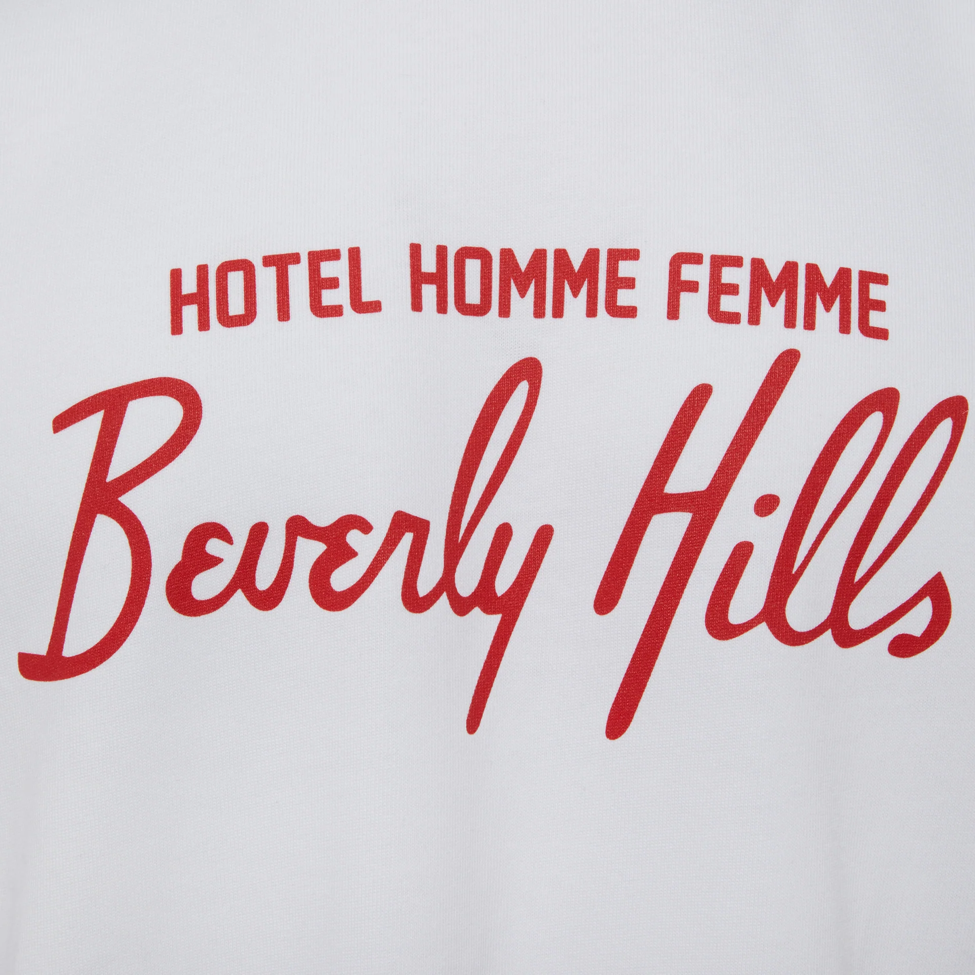 Hotel Homme Femme Tee White and Red - Image 3