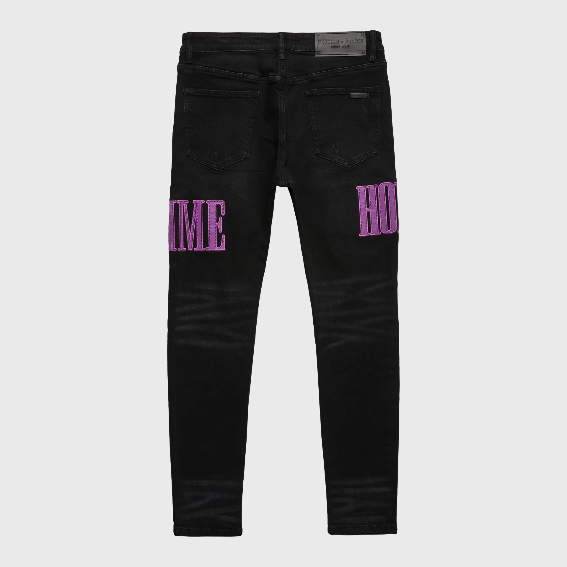 Letterman Denim Black With Purple Letters - Image 2