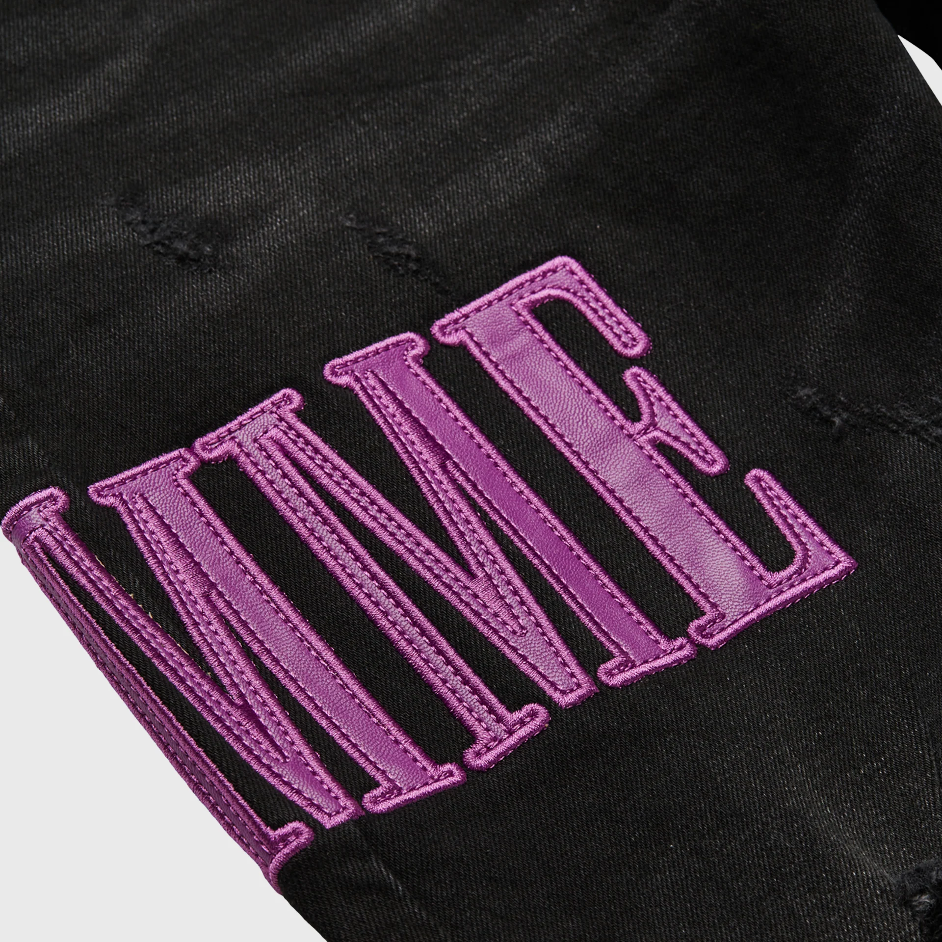 Letterman Denim Black With Purple Letters - Image 3