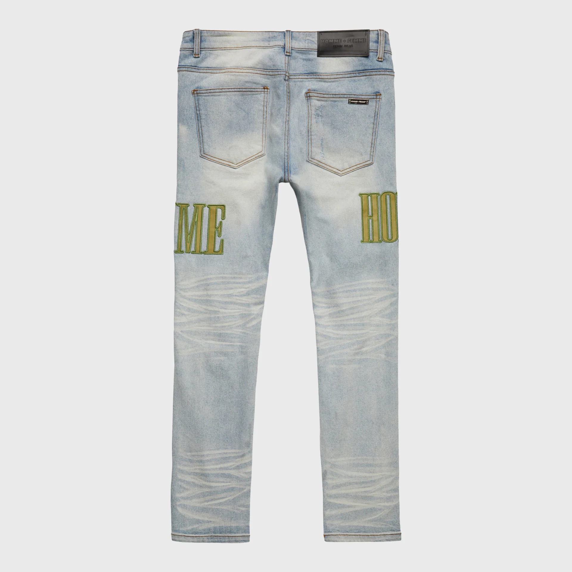 Letterman Denim Blue With Olive Letters - Image 2