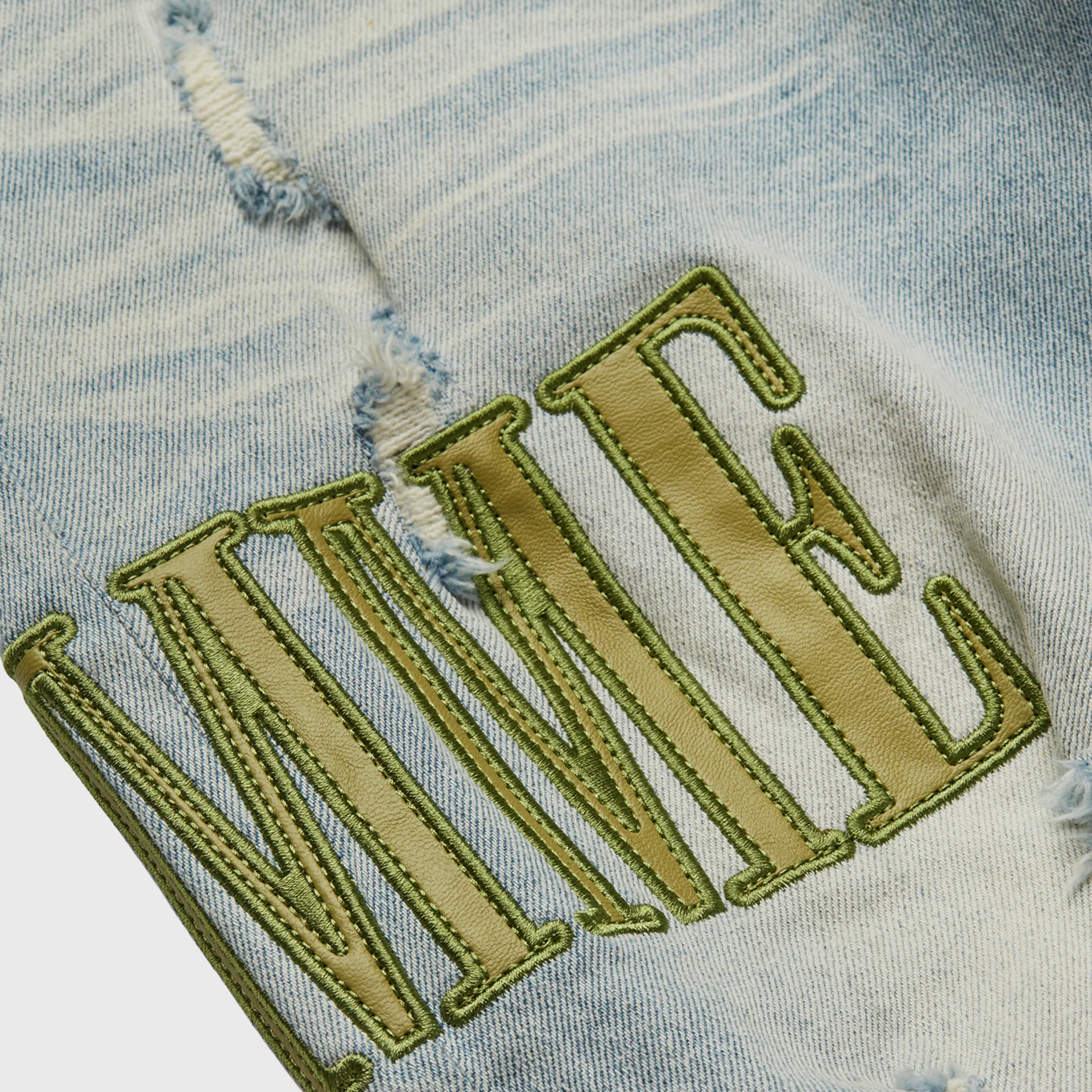 Letterman Denim Blue With Olive Letters - Image 3