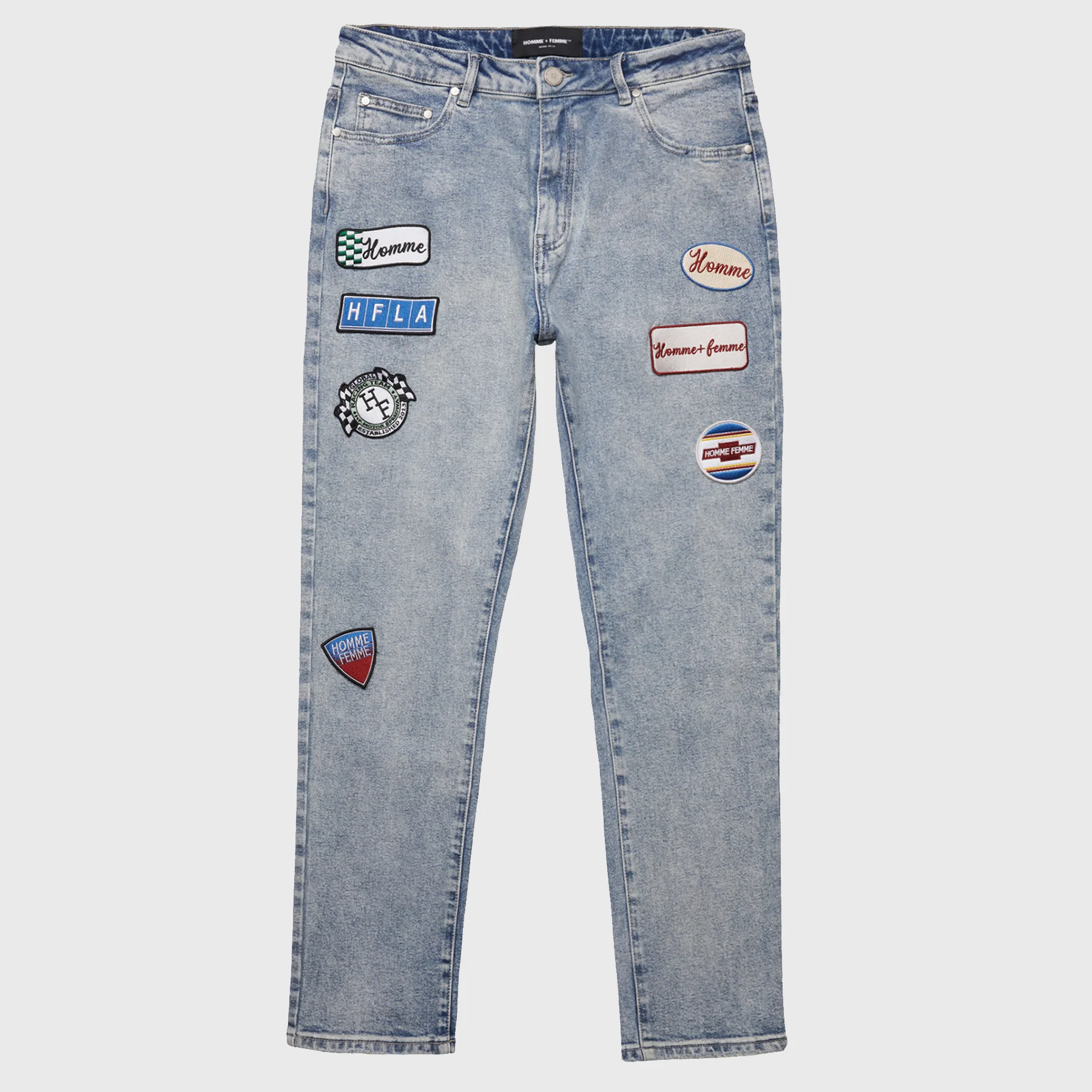 Patchwork Denim Pant Blue