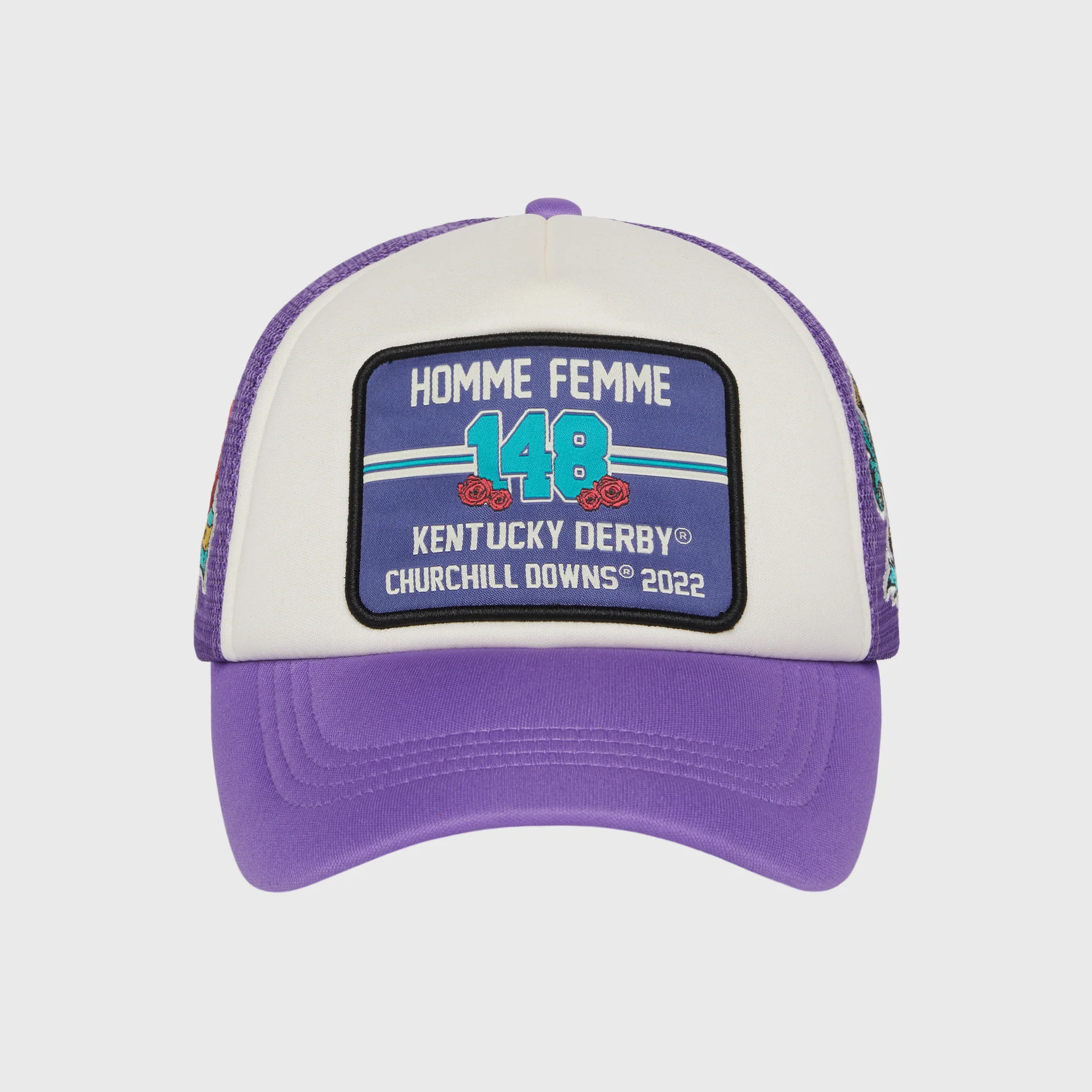 Patchwork Trucker Hat Purple - Image 2