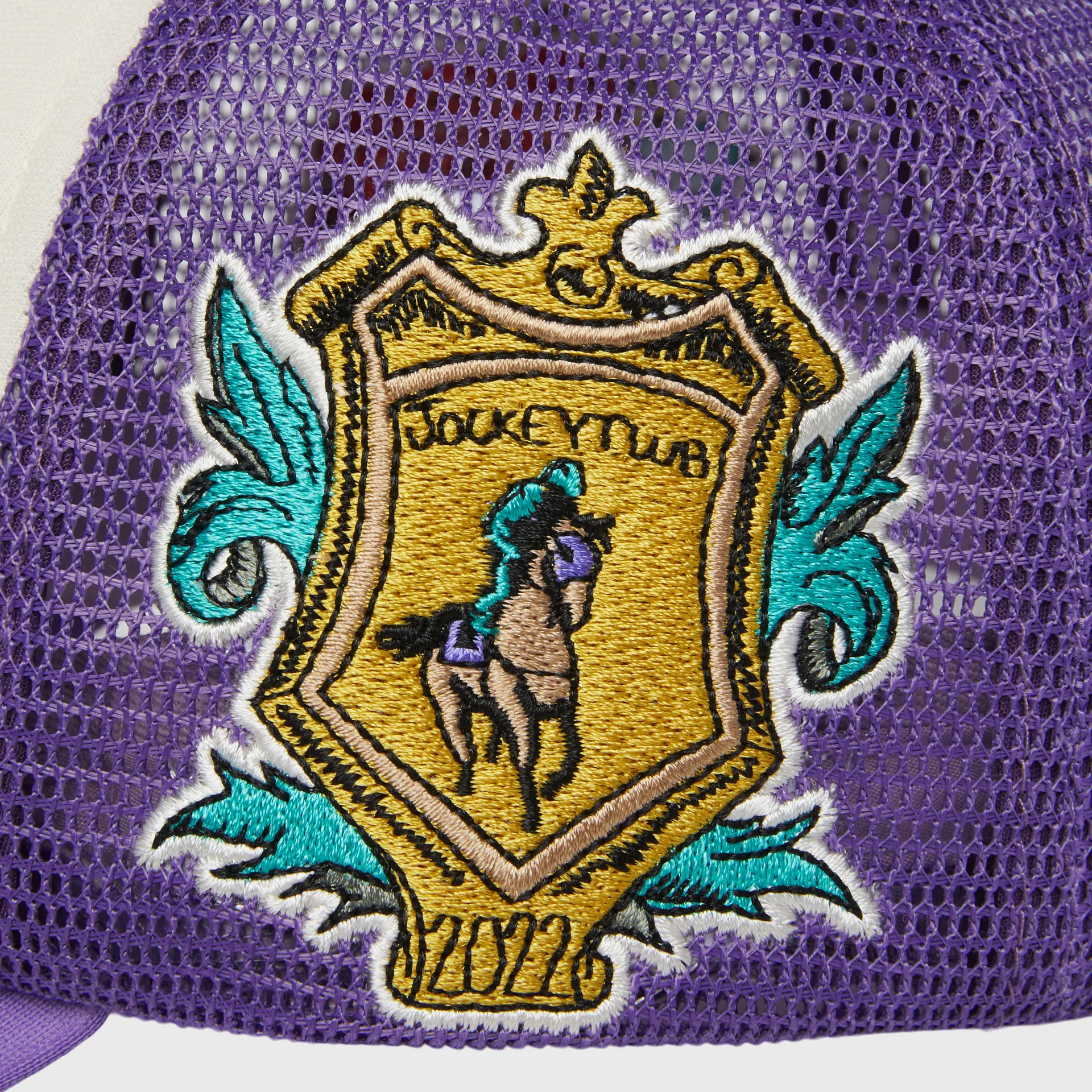 Patchwork Trucker Hat Purple - Image 5