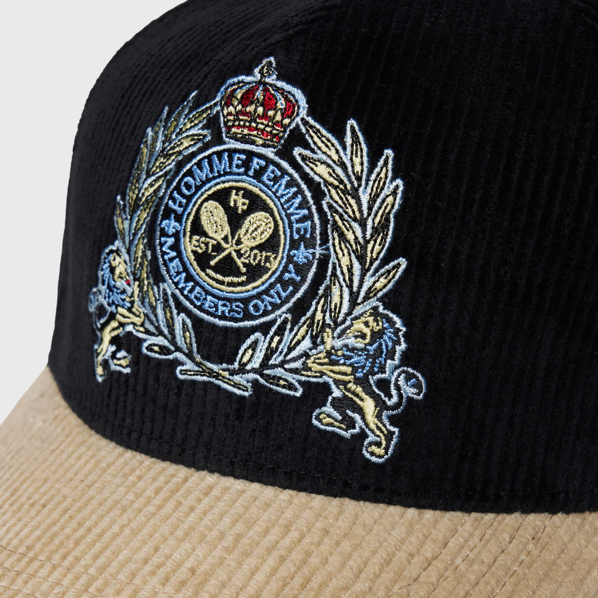 Tennis Crest Corduroy Hat Black - Image 5