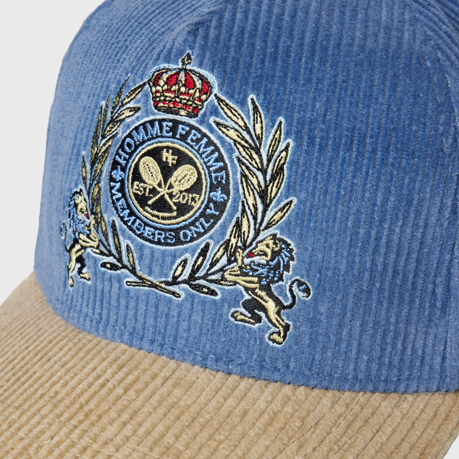 Tennis Crest Corduroy Hat Blue - Image 5