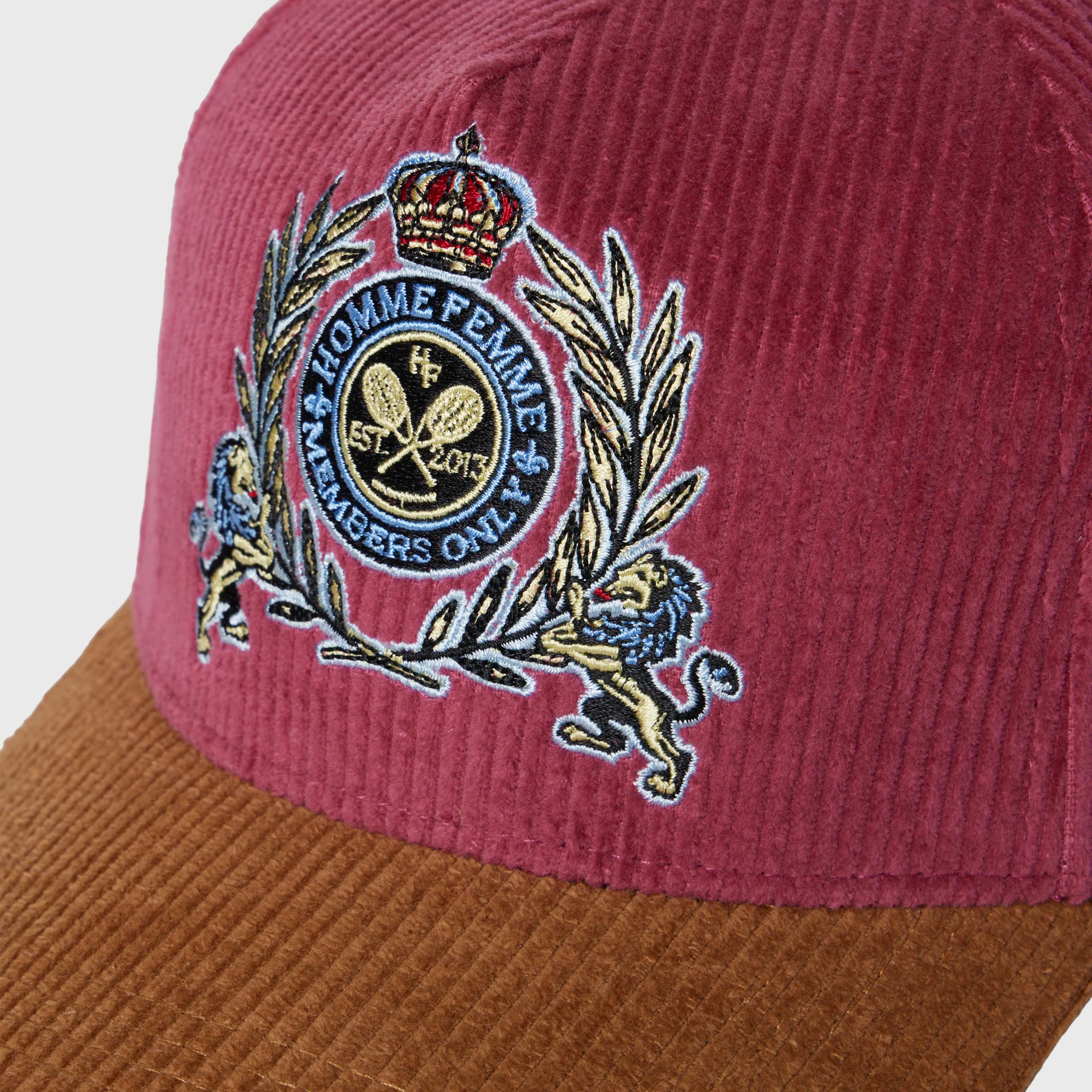 Tennis Crest Corduroy Hat Maroon - Image 5