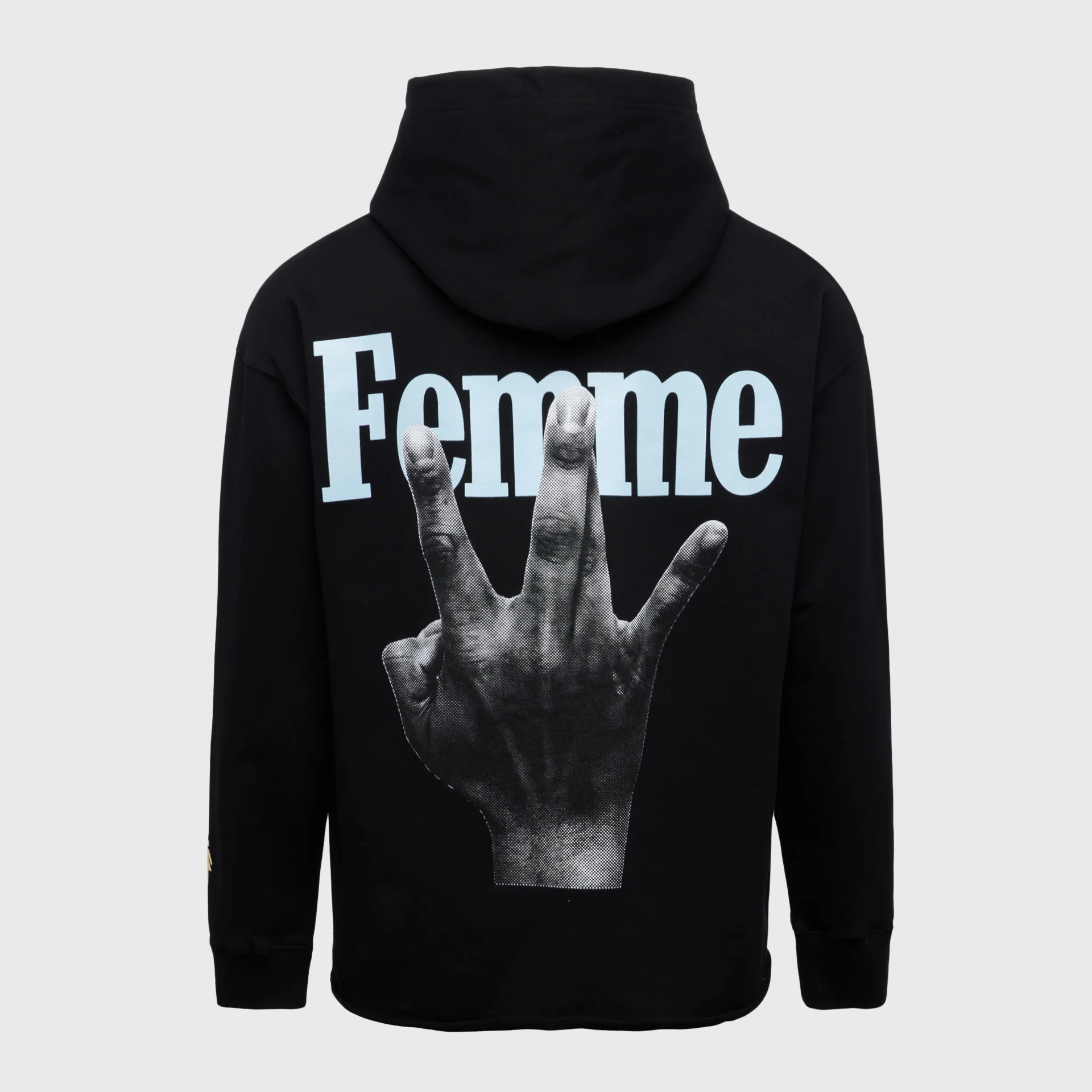 Twisted Fingers Hoodie Black with Pink and Light Blue - Image 2