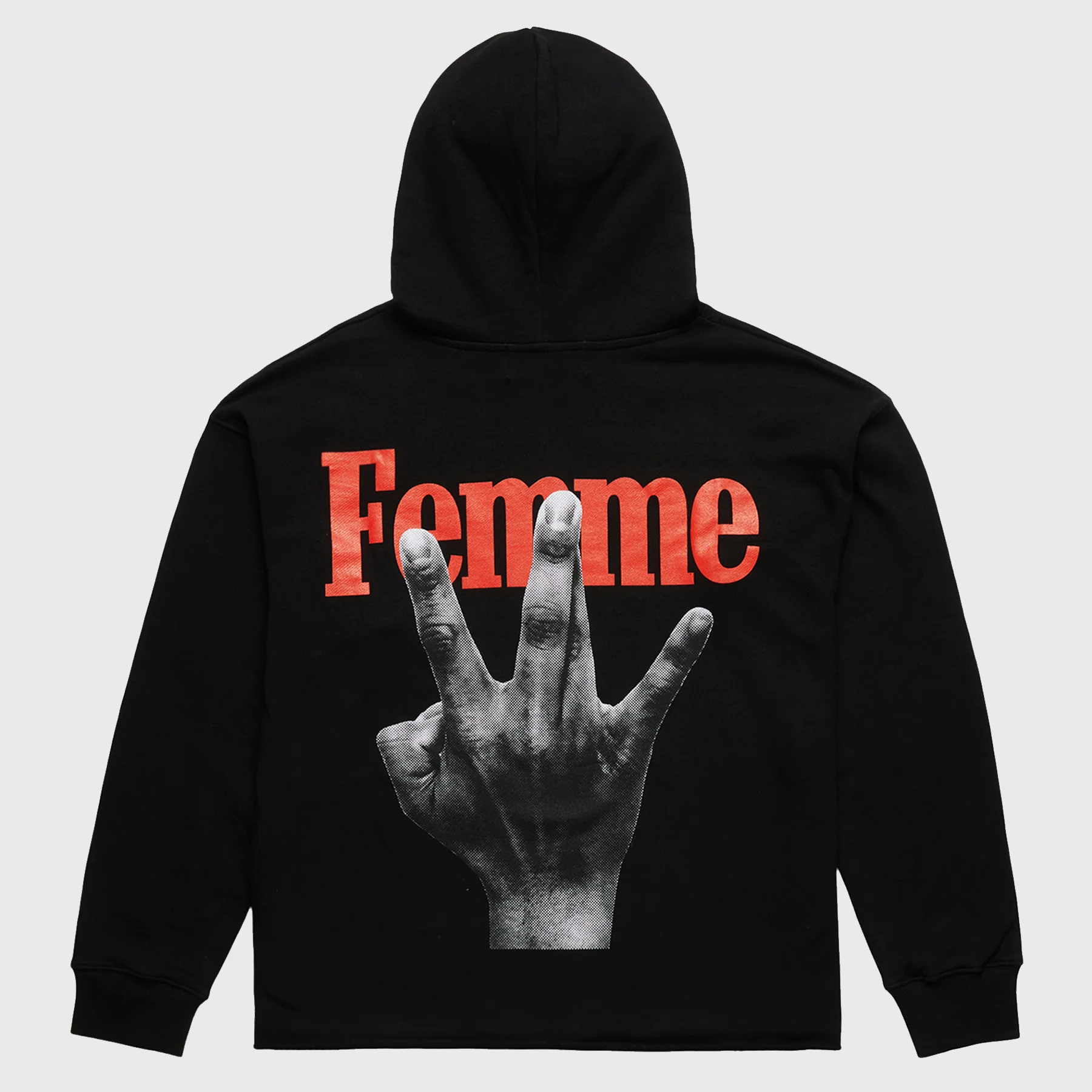 Twisted Fingers Hoodie Black with Blue and Red - Image 2