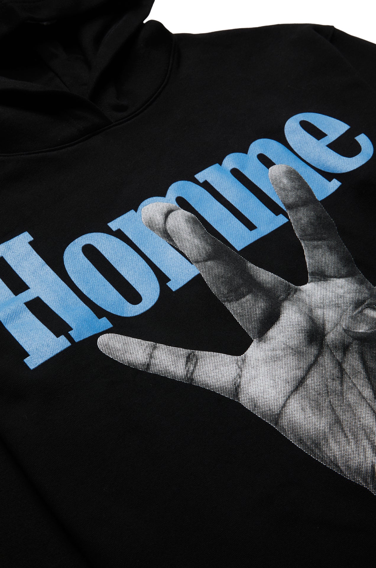 Twisted Fingers Hoodie Black with Blue and Red - Image 3