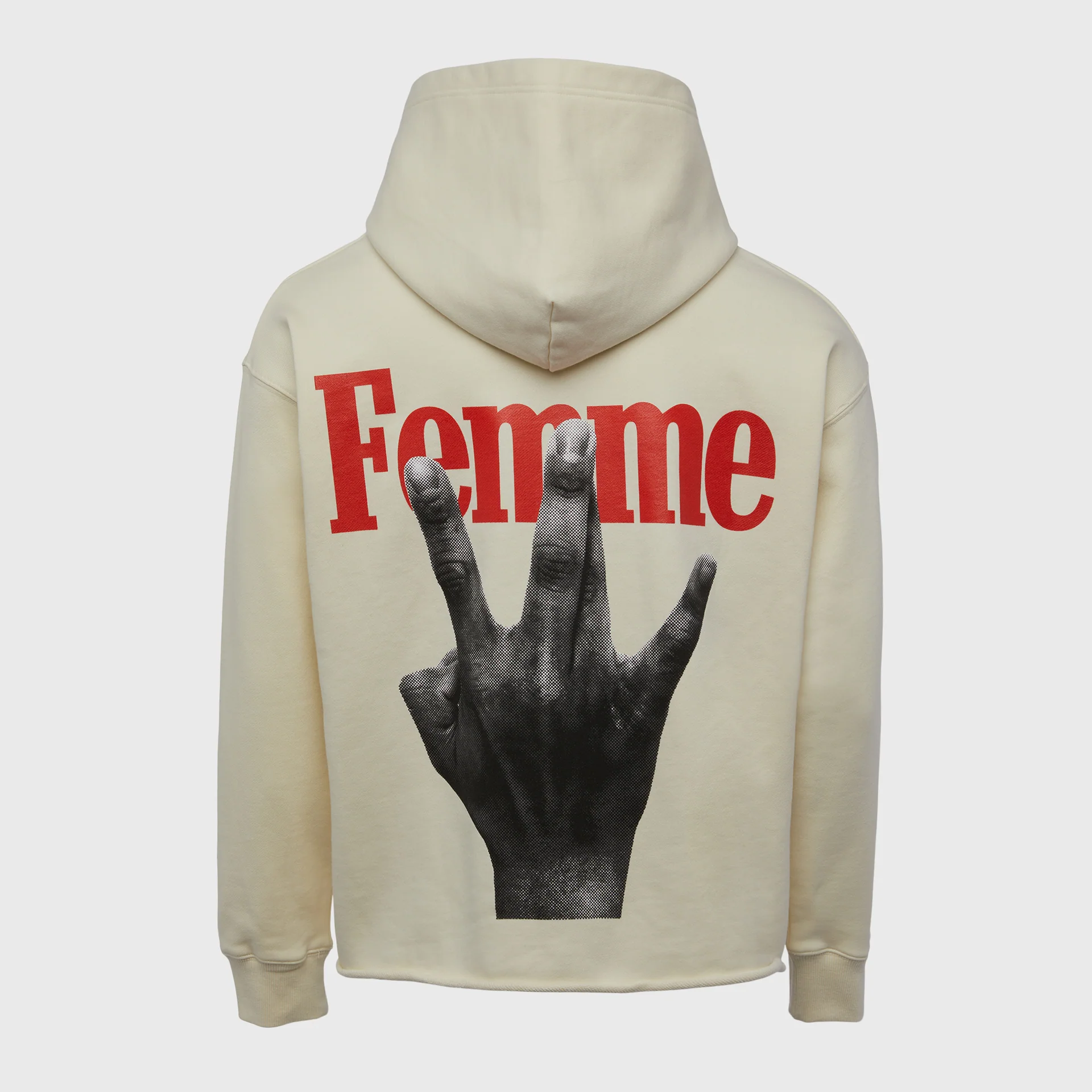 Twisted Fingers Hoodie Cream with Blue and Red - Image 2