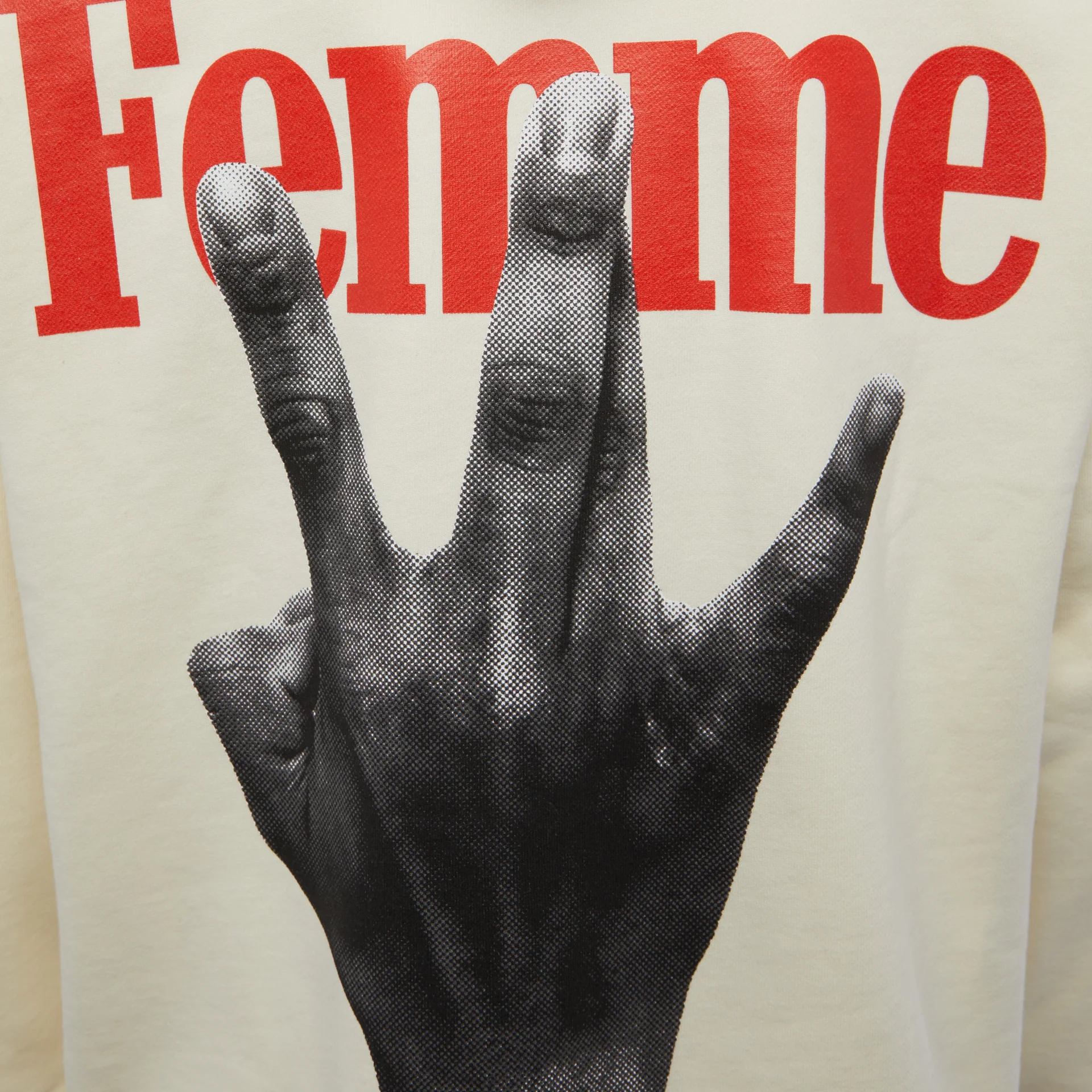 Twisted Fingers Hoodie Cream with Blue and Red - Image 4