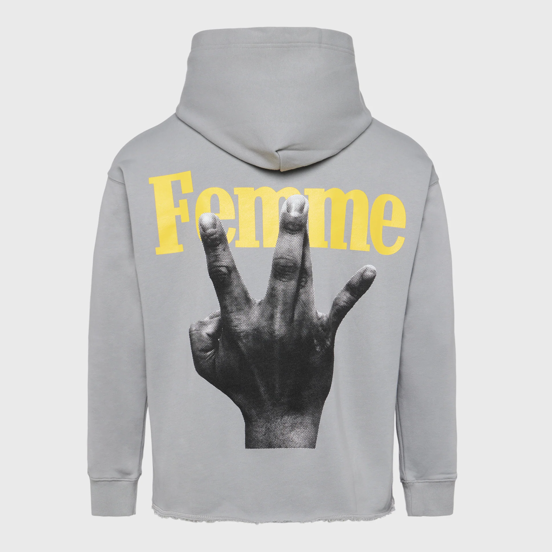 Twisted Fingers Hoodie Grey with Light Blue and Yellow - Image 2