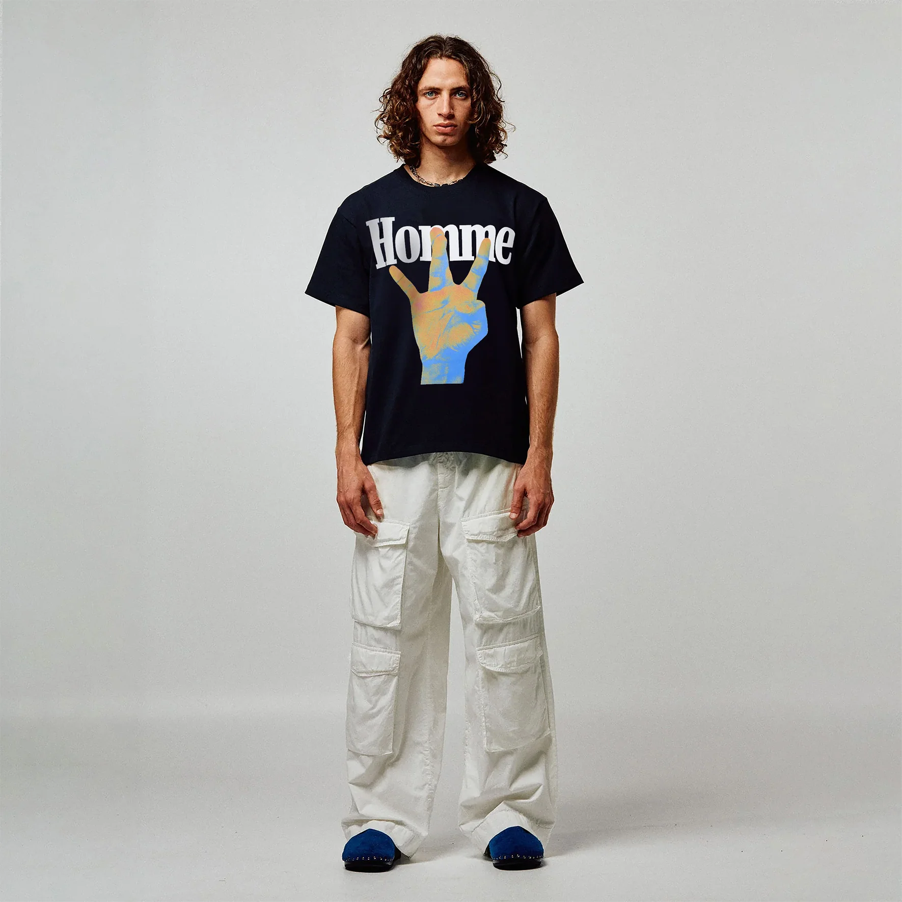 Twisted Fingers Tee Black with Infrared - Image 3
