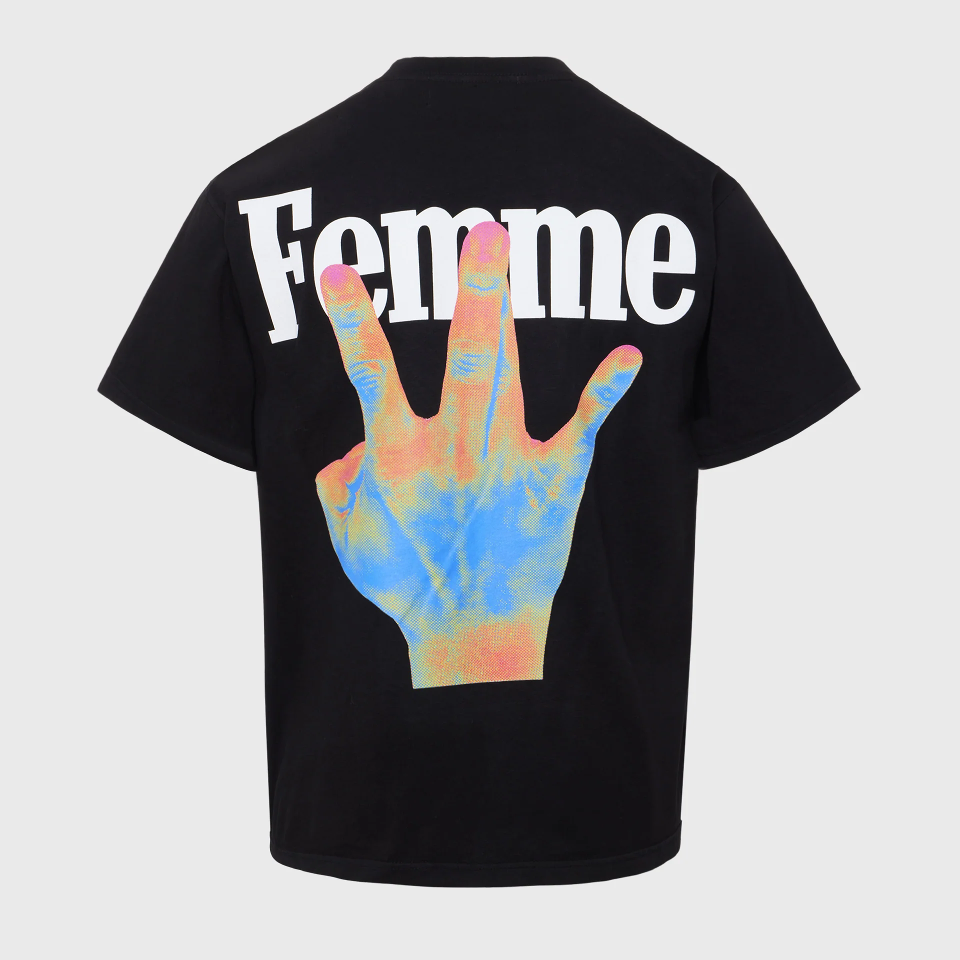 Twisted Fingers Tee Black with Infrared - Image 4