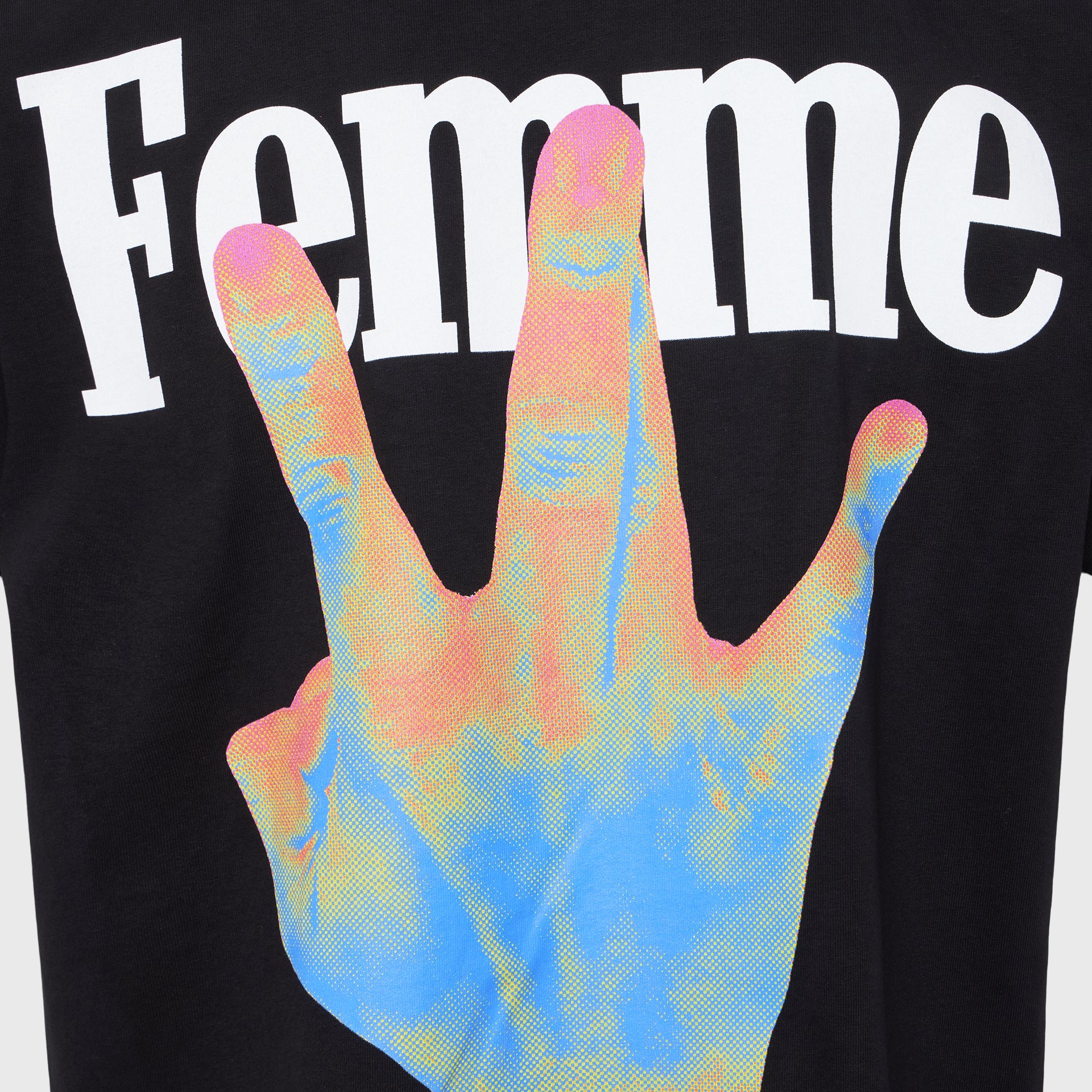 Twisted Fingers Tee Black with Infrared - Image 5
