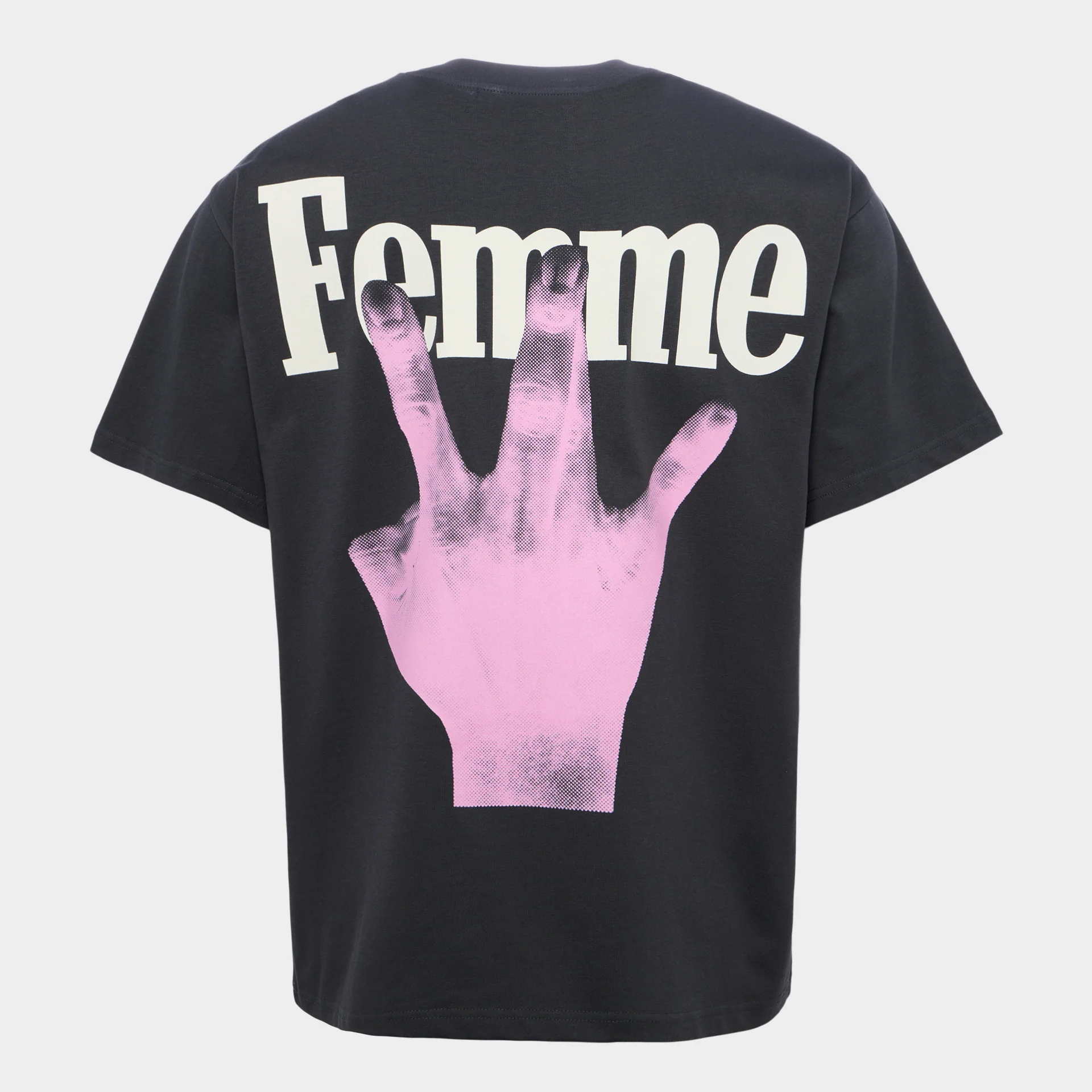 Twisted Fingers Tee Black With Pink - Image 2