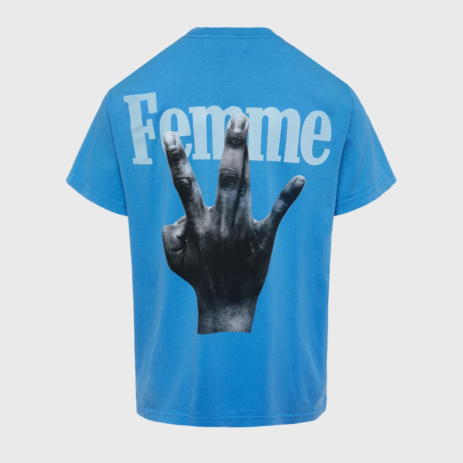 Twisted Fingers Tee Blue with Cream and Light Blue - Image 2