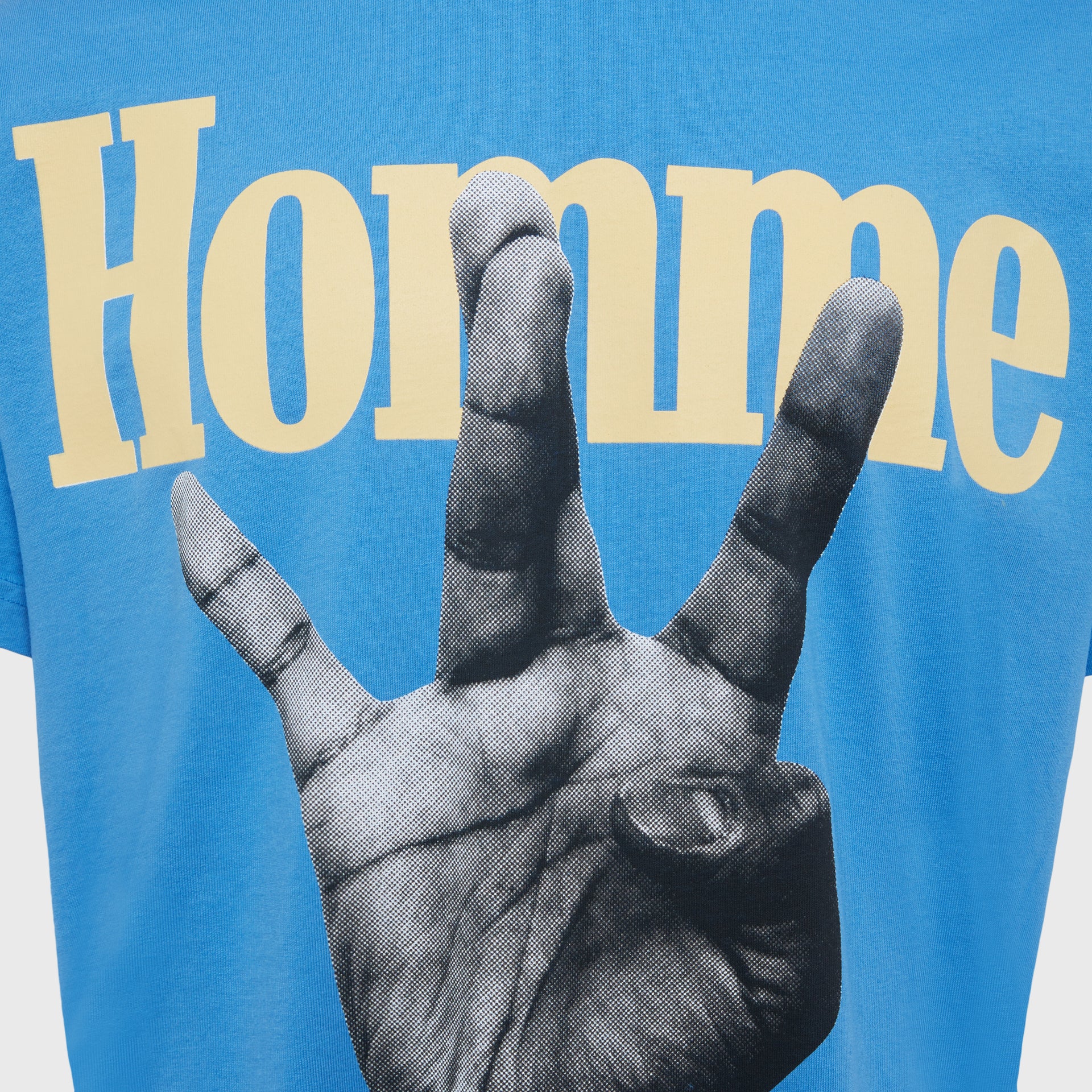 Twisted Fingers Tee Blue with Cream and Light Blue - Image 3