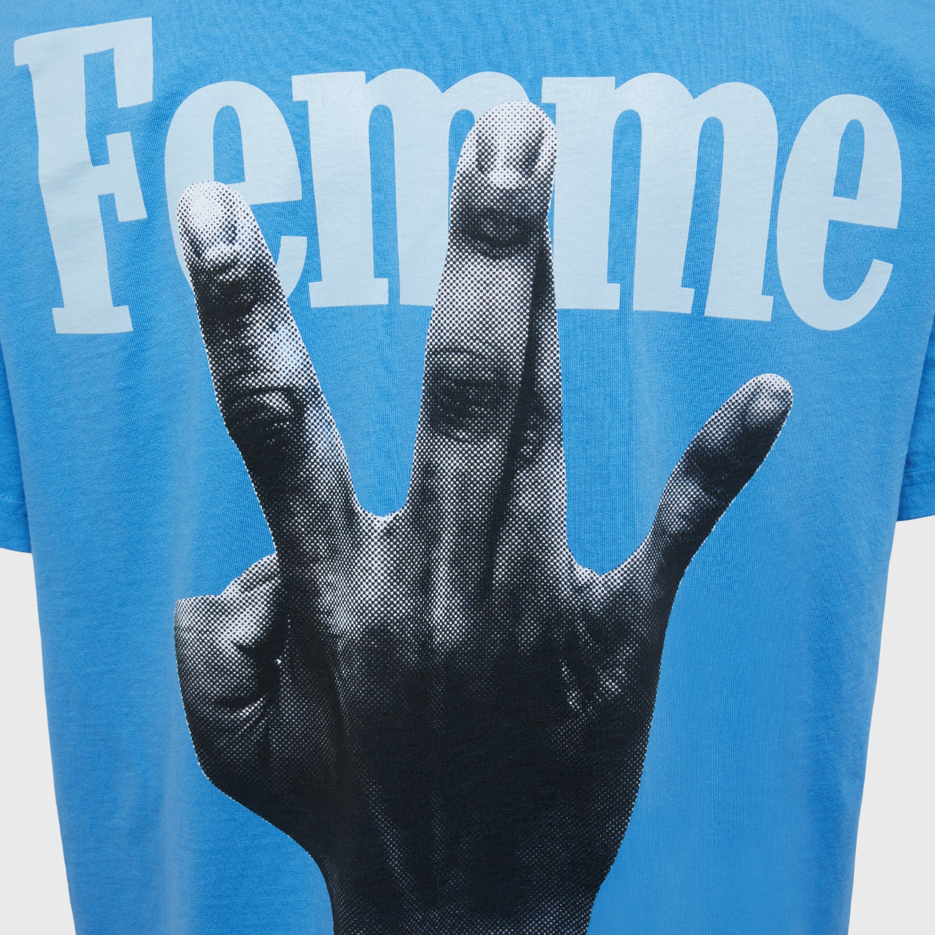 Twisted Fingers Tee Blue with Cream and Light Blue - Image 4