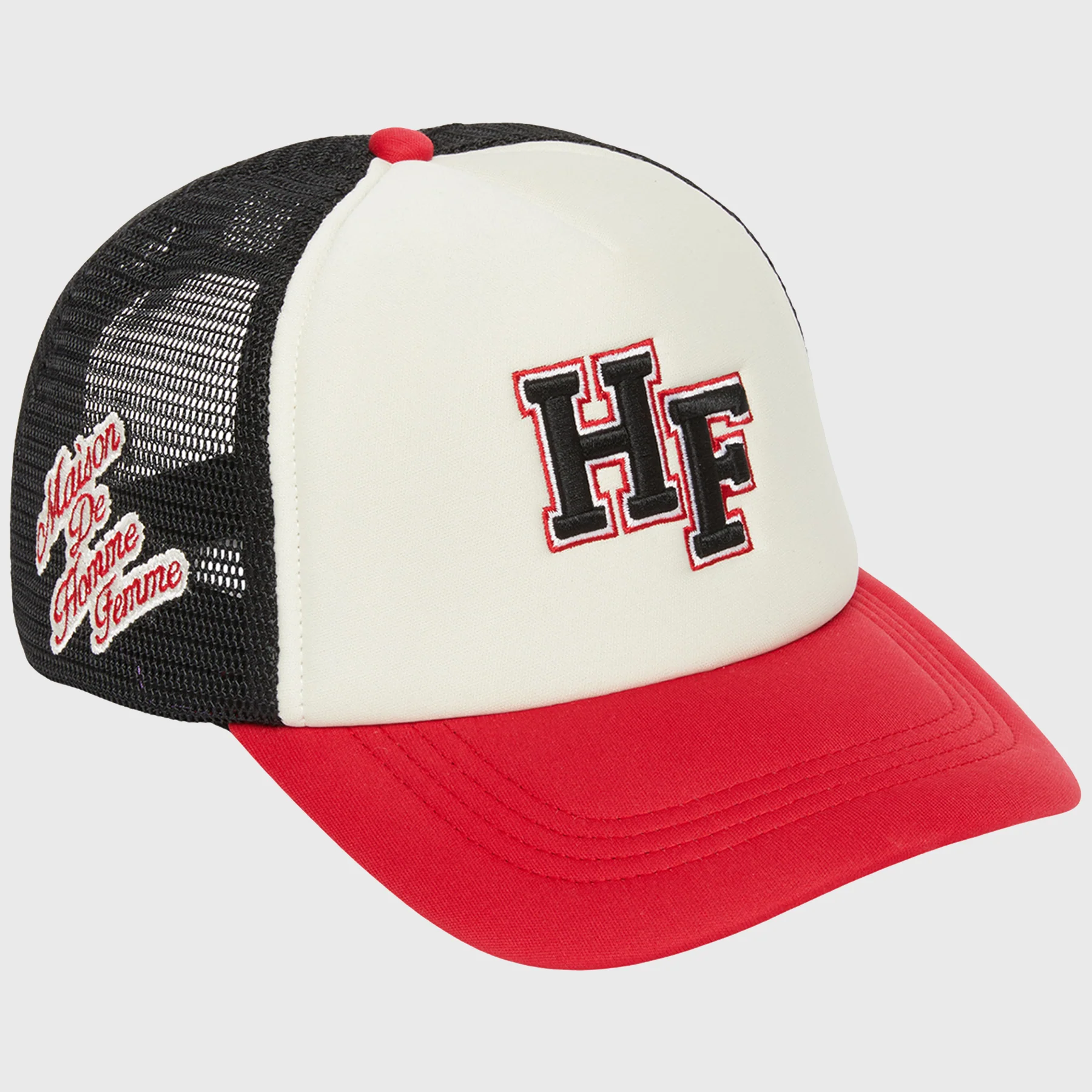 Varsity Font Trucker Black and Red
