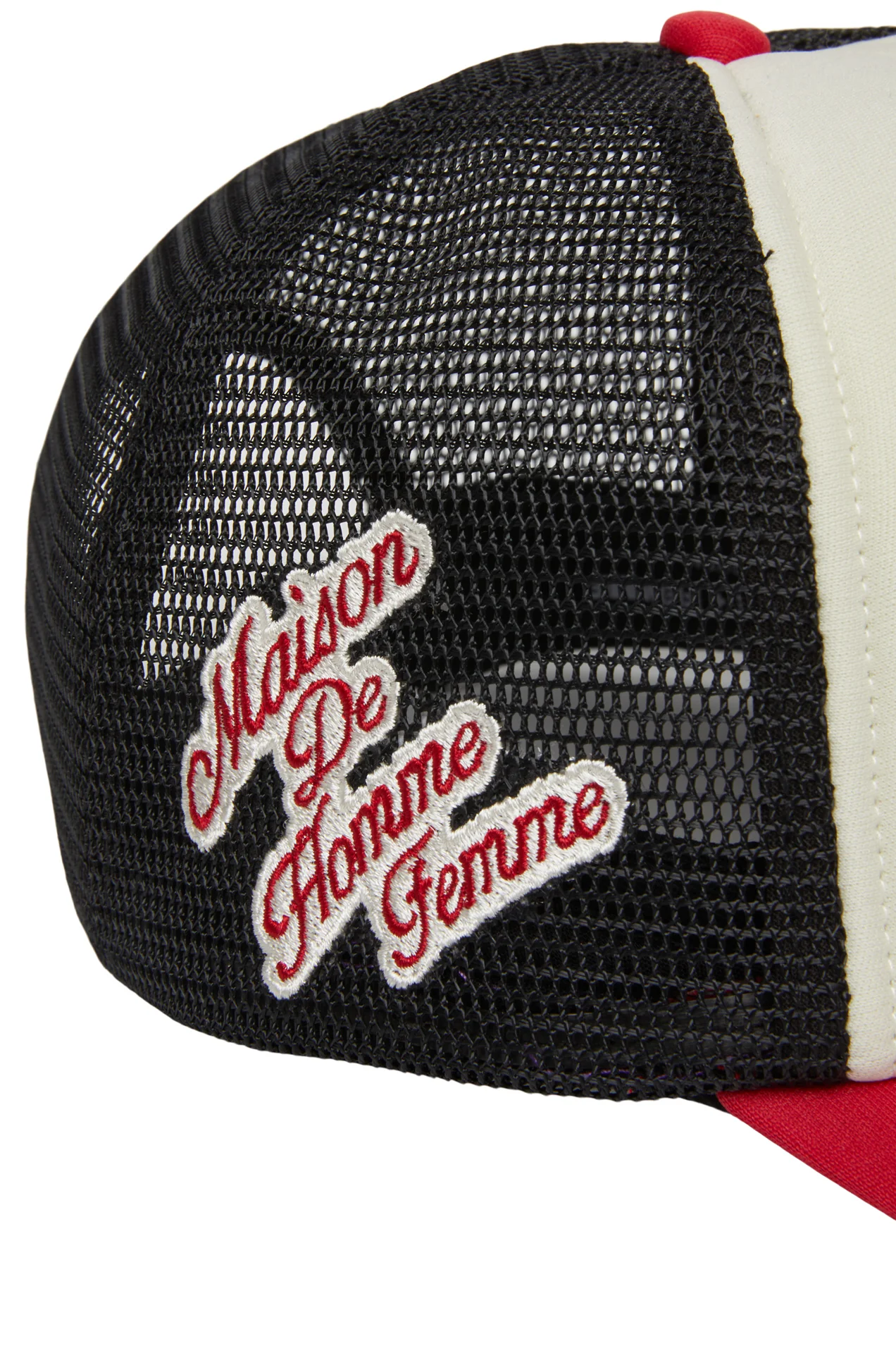 Varsity Font Trucker Black and Red - Image 4